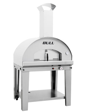 Large Gas Pizza Oven & Cart left
