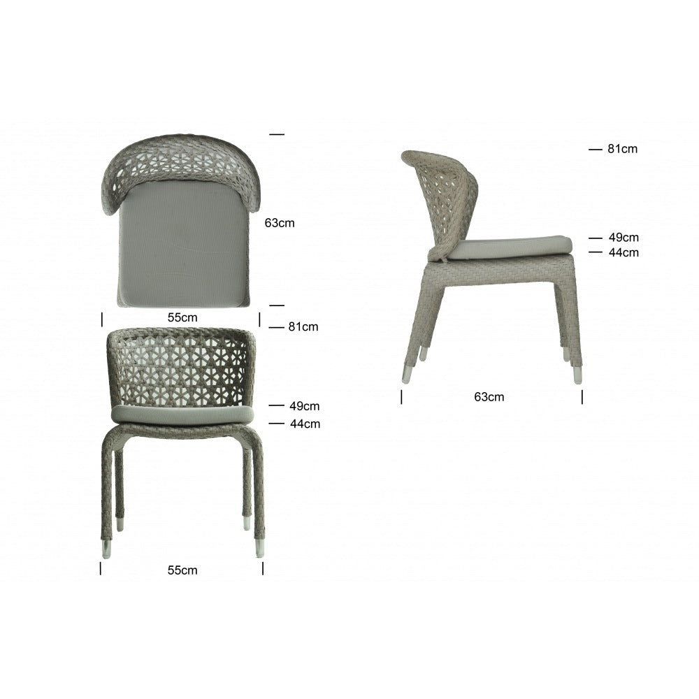 Journey and Alaska 6 Seat Dining Set chair 2 dimensions