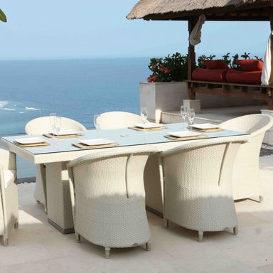 Pacific and Chester 6 Seat Dining Set white