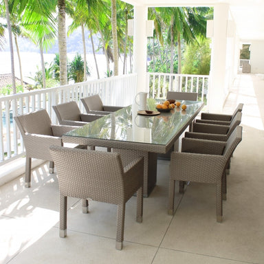 Pacific and Metz 8 Seat Dining Set decking
