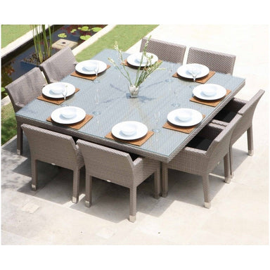 Pacific and Metz 8 Seat Square Dining Set sky