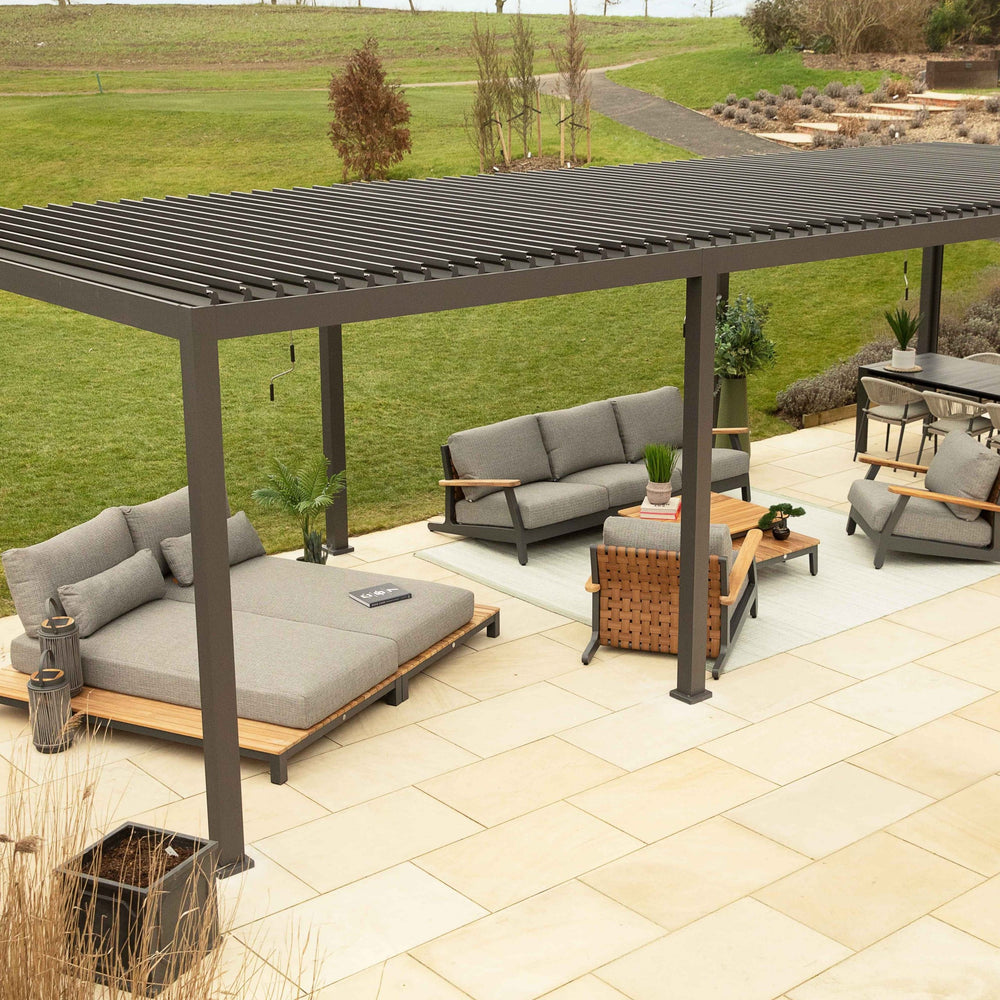 Alvaro Louvered Pergola above