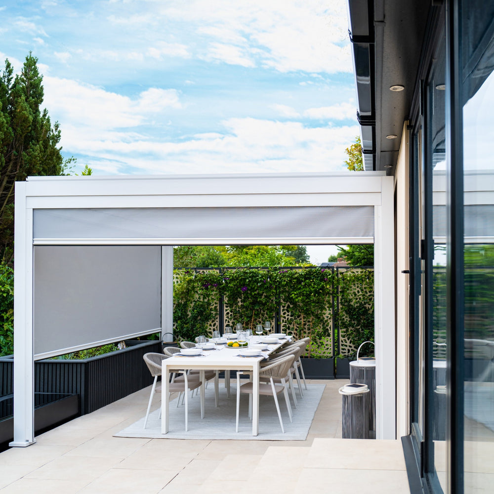 Alvaro Louvered Pergola white zoom out