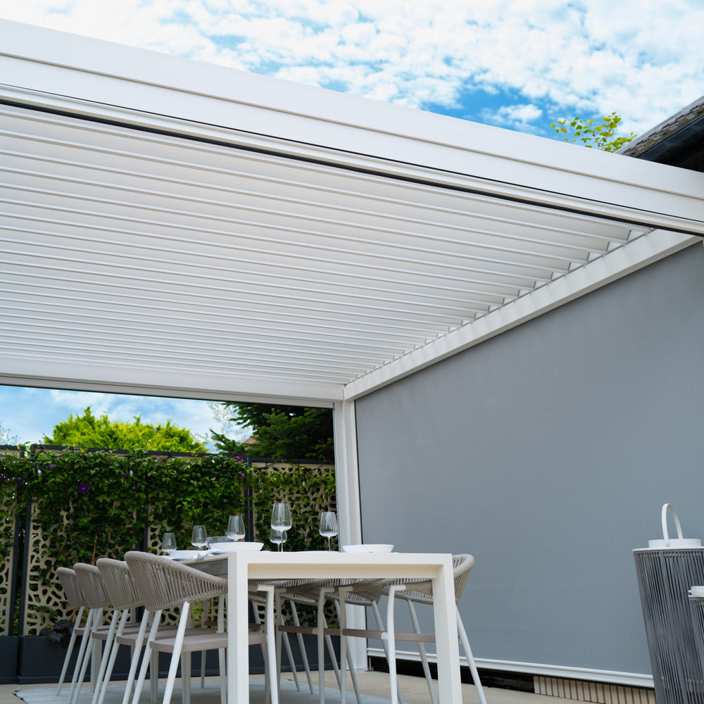 Alvaro Louvered Pergola white