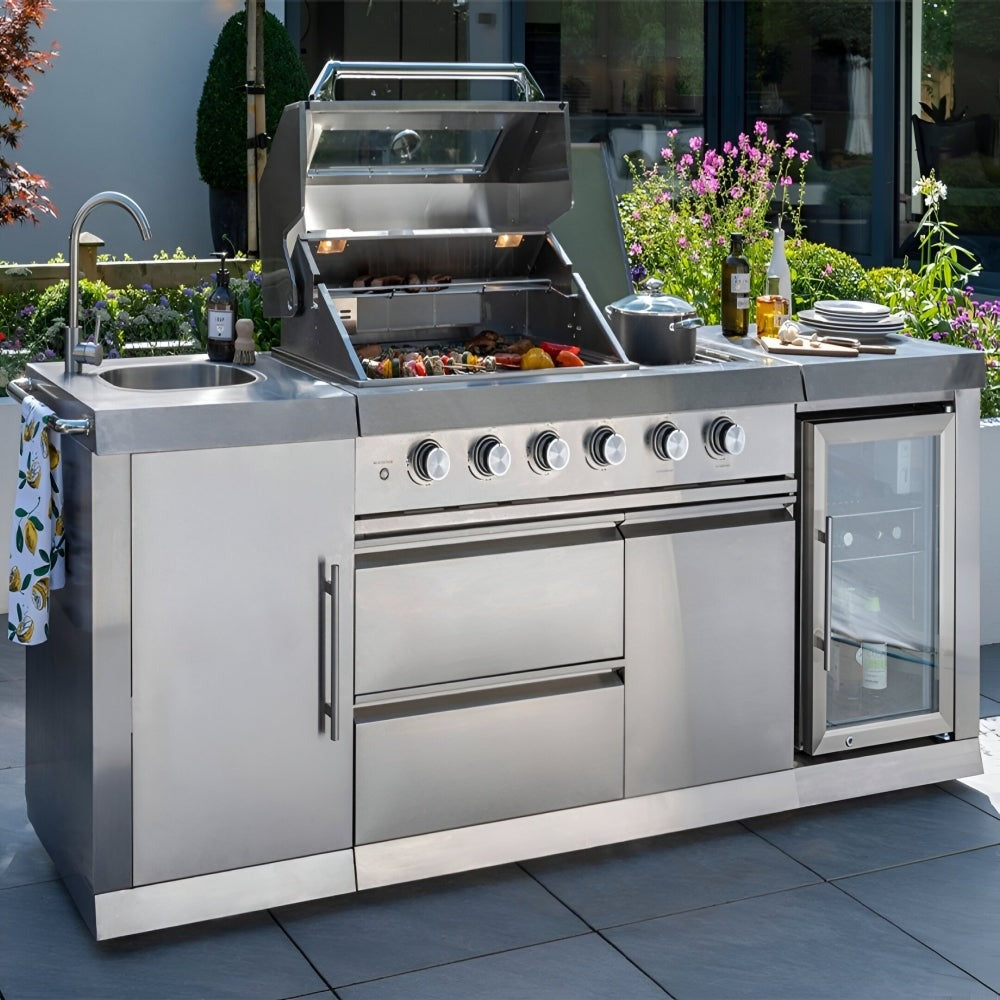 Absolute Pro 4 Burner Outdoor Kitchen open