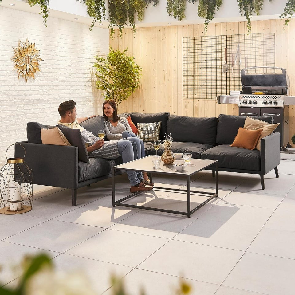 Bliss Corner Sofa Lounge Set charcoal