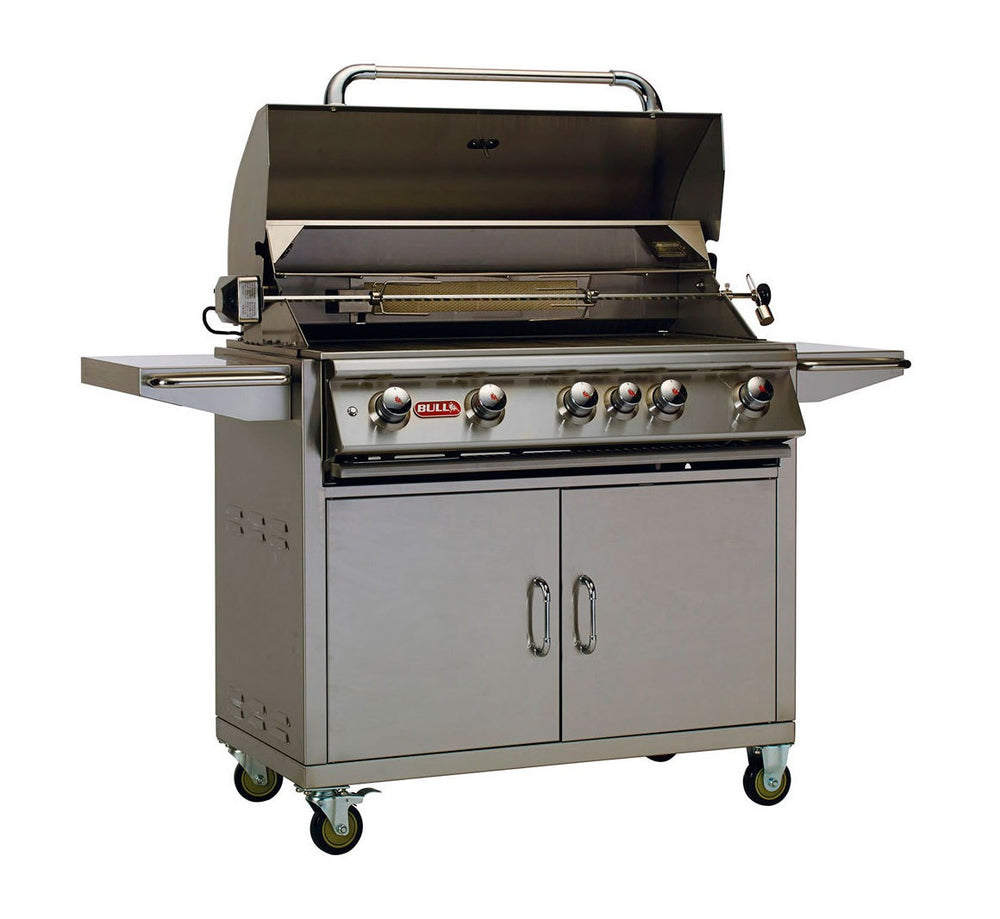 Brahma 5 Burner Gas Barbecue Cart open