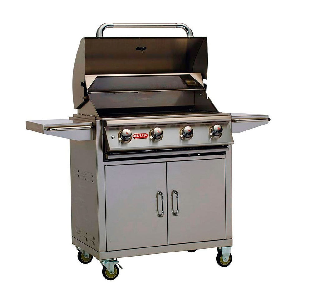 Bull Lonestar 4 Burner Gas Barbecue Cart open