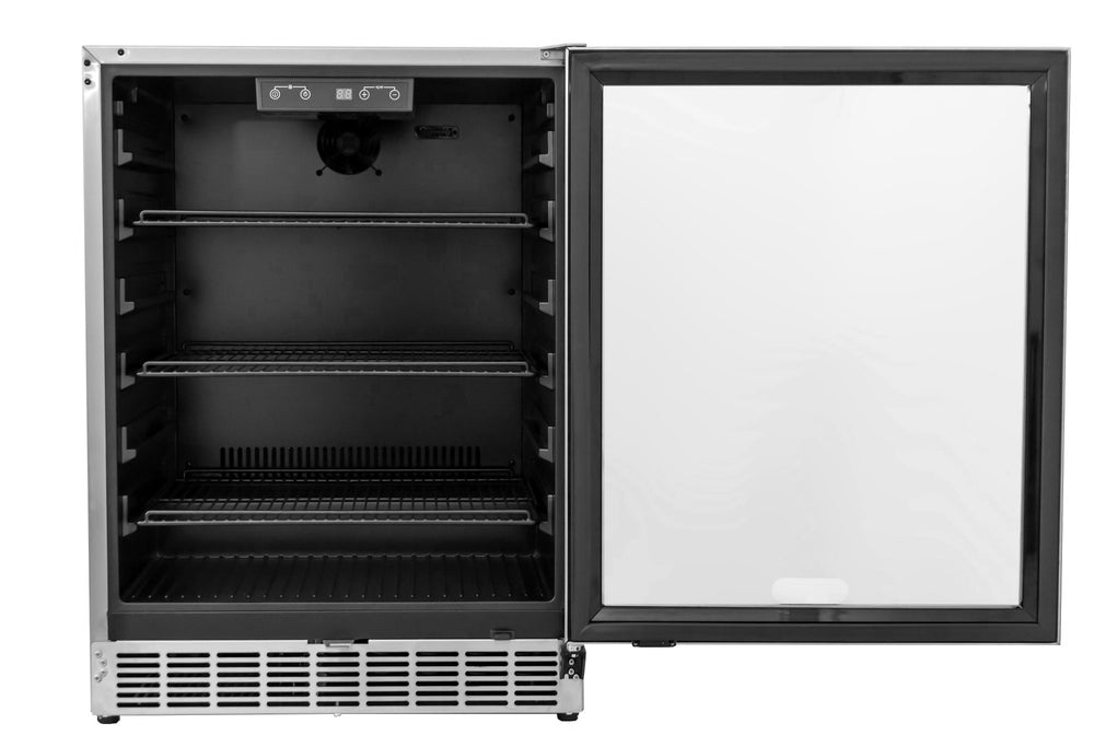 Bull Premium Outdoor Glass Fridge open