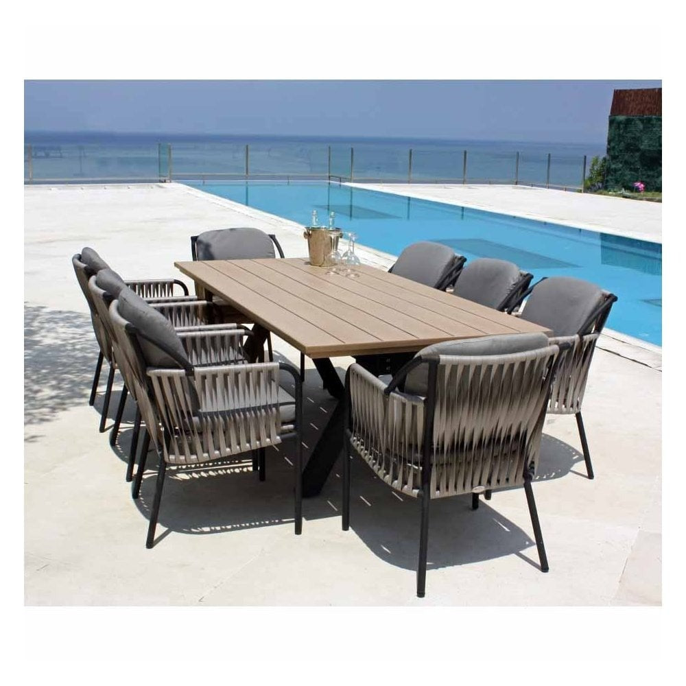 Chatham and Alaska 8 Seat Dining Set poolside