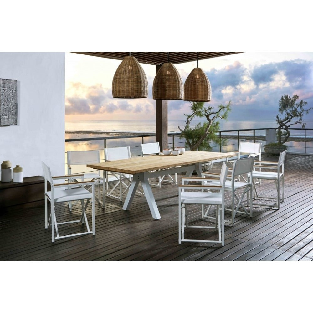 Venice and Alaska 8 Seat Dining Set white decking